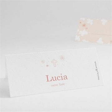 Tischkarte Taufe taubenflug