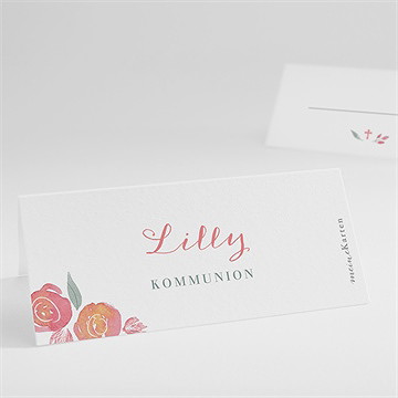 Tischkarte Kommunion aquarellkranz