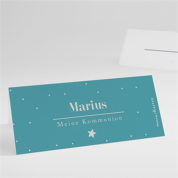 Tischkarte Kommunion silberner stern