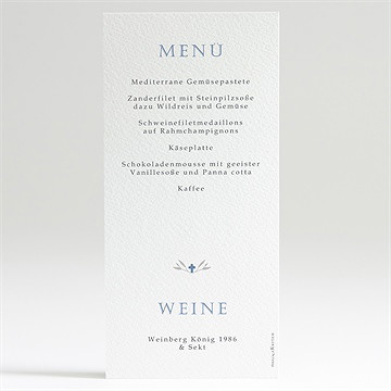 Menükarte Kommunion vergiss mich nicht - blau - Vue 2