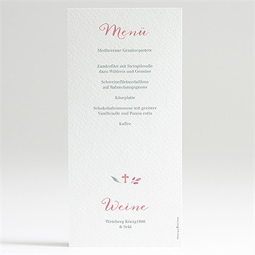 Menükarte Kommunion aquarellkranz - Vue 2