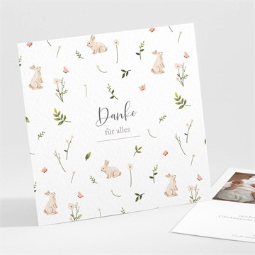 Dankeskarte Geburt Häschen