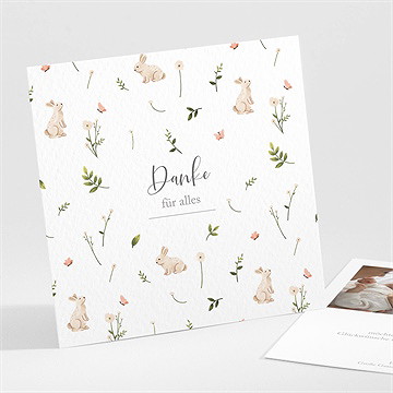 Dankeskarte Geburt häschen