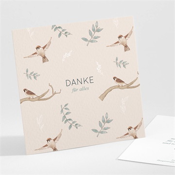 Dankeskarte Geburt vogelgesang