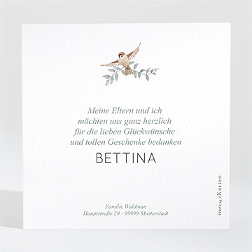 Dankeskarte Geburt vogelgesang - Vue 2