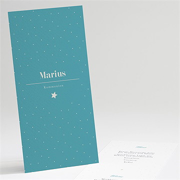 Menükarte Kommunion silberner stern