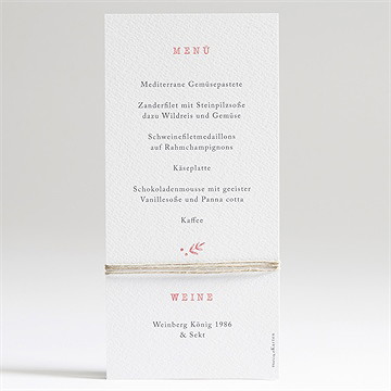 Menükarte Kommunion kupferblätterranke - Vue 2