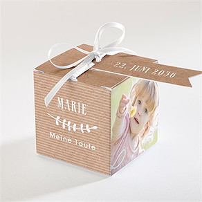 Geschenkbox Taufe foto auf kraftpapier