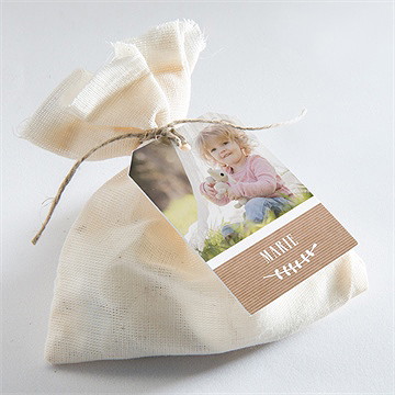 Geschenkanhänger Taufe Foto Auf Kraftpapier - Vue 2