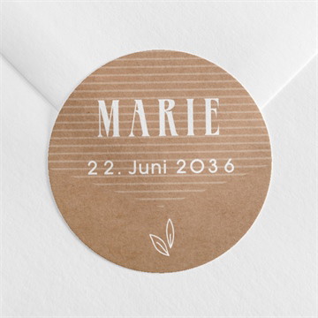 Aufkleber Taufe Foto auf kraftpapier