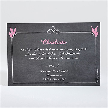 Dankeskarte Kommunion Weizenähren Rosa - Vue 2