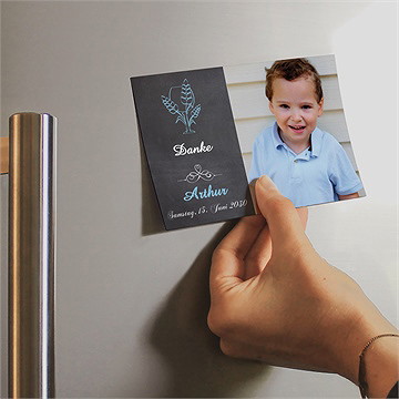 Dankeskarte Kommunion weizenähren blau - magnet - Vue 2