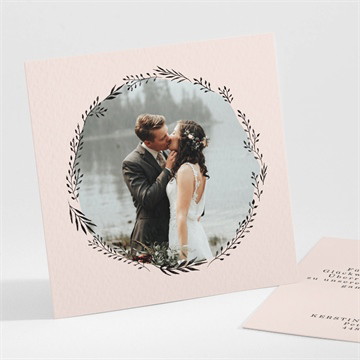 Dankeskarte Hochzeit In pink und weiß