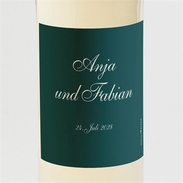 Flaschenetikett Hochzeit klassisches monogramm