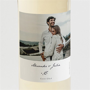 Flaschenetikett Hochzeit laub