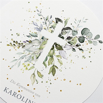 Einladung Kommunion hoffnung - gold - Vue 3