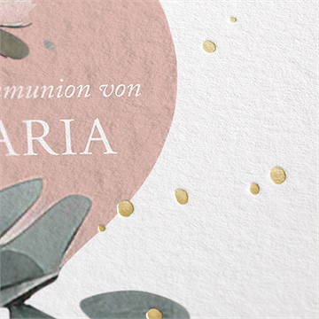 Einladung Kommunion pastellzauber - gold rund - Vue 2