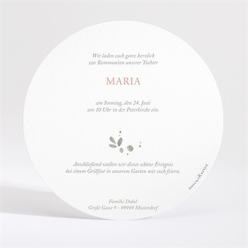 Einladung Kommunion pastellzauber - gold rund - Vue 4