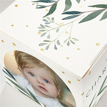 Geschenkbox Taufe pflanzenschmuck - gold - Vue 2