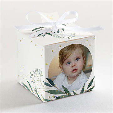 Geschenkbox Taufe pflanzenschmuck - gold - Vue 3