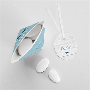 Geschenkbox Taufe blaue schleife - schachtel - Vue 3