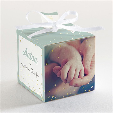 Geschenkbox Taufe blumenalphabet junge - gold - Vue 3