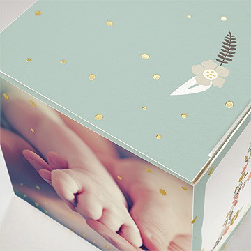 Geschenkbox Taufe blumenalphabet junge - gold - Vue 2