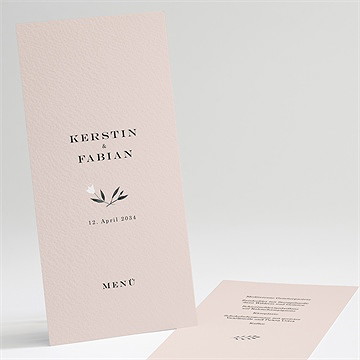 Menükarte Hochzeit in pink und weiß