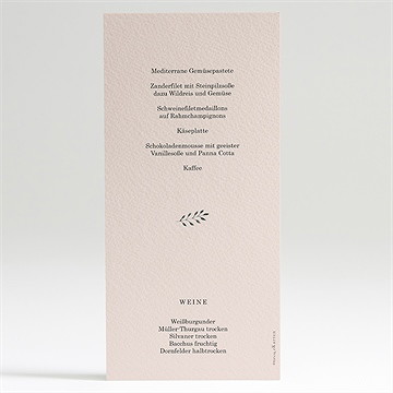 Menükarte Hochzeit in pink und weiß - Vue 2