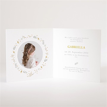 Einladung Kommunion wahrhaftigkeit - prägung rund - Vue 3