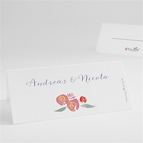 Tischkarte Hochzeit blumenrahmen