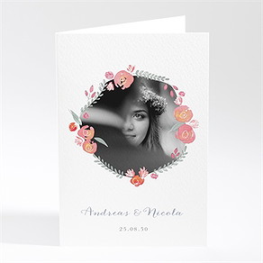 Menükarte Hochzeit blumenrahmen