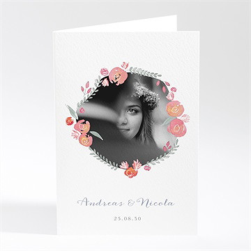 Menükarte Hochzeit Blumenrahmen