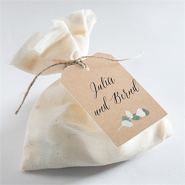 Geschenkanhänger Hochzeit eukalyptus rustikal - Vue 2