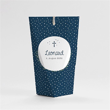 Geschenkbox Taufe pünktchen blau - schachtel - Vue 4