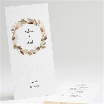 Menükarte Hochzeit Herbstkranz