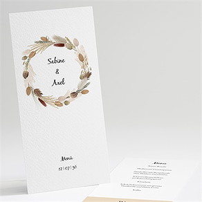 Menükarte Hochzeit herbstkranz