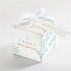 Geschenkbox Taufe vintage vogel - gold