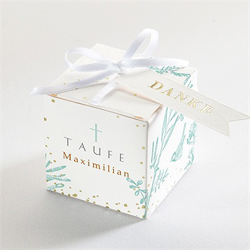 Geschenkbox Taufe vintage vogel - gold