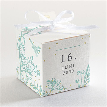 Geschenkbox Taufe vintage vogel - gold - Vue 3