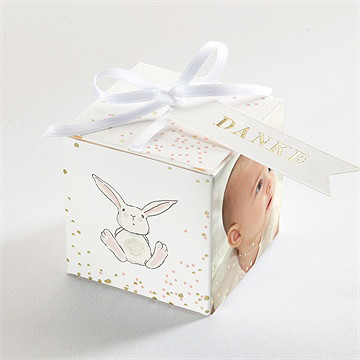 Geschenkbox Taufe kleines kaninchen - gold