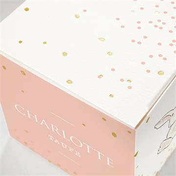 Geschenkbox Taufe kleines kaninchen - gold - Vue 2