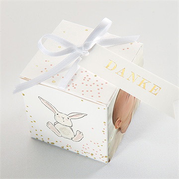 Geschenkbox Taufe kleines kaninchen - gold - Vue 4