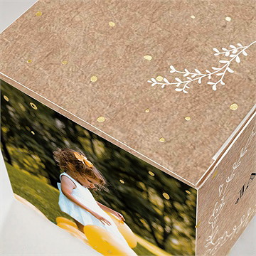 Geschenkbox Taufe taufe in kraftpapier - gold - Vue 2