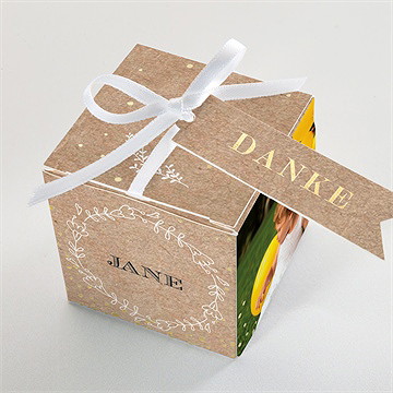 Geschenkbox Taufe taufe in kraftpapier - gold - Vue 4