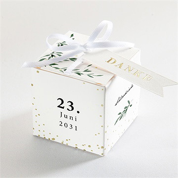 Geschenkbox Taufe naturbezogen - gold