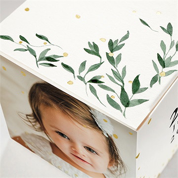 Geschenkbox Taufe naturbezogen - gold - Vue 2