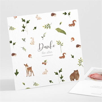 Dankeskarte Geburt fröhliche gefährten