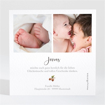 Dankeskarte Geburt fröhliche gefährten - Vue 2