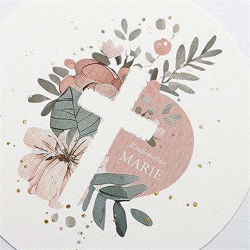 Einladung Konfirmation Stille Hoffnung - Gold - vue 3